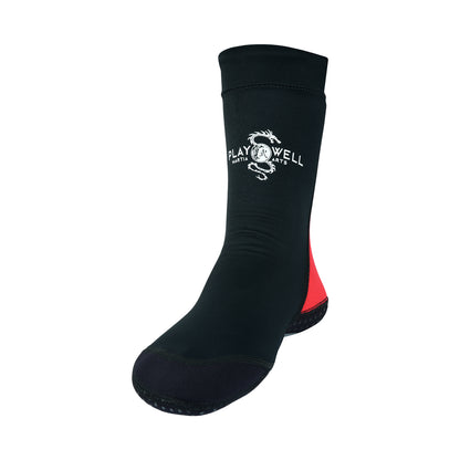 Martial Arts School Tatami Mat Training Socks - Black/Red