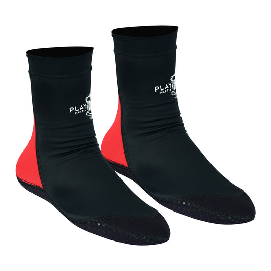 Martial Arts School Tatami Mat Training Socks - Black/Red