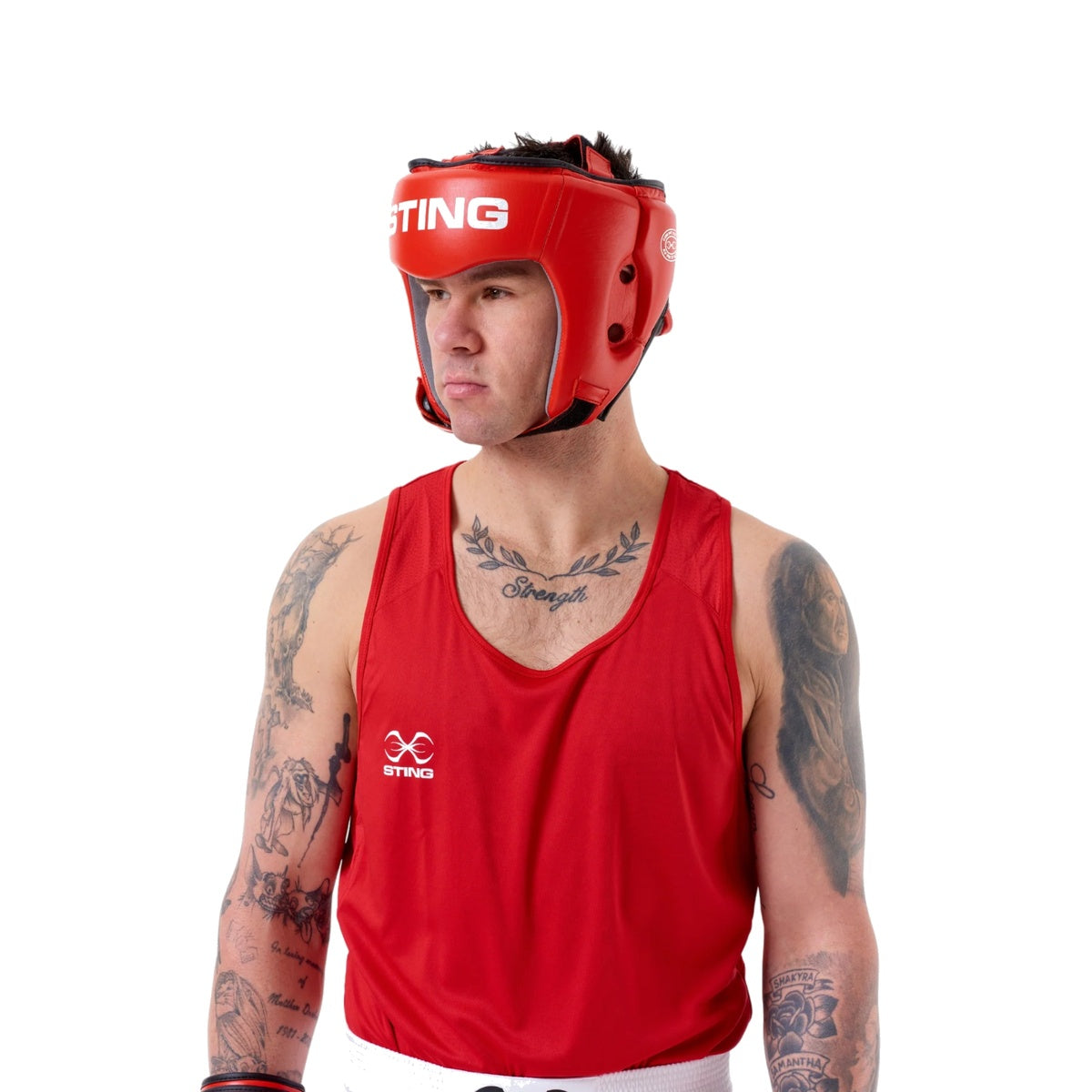 Sting Competition Approved Boxing Open Face Head Guard 2:0 Red
