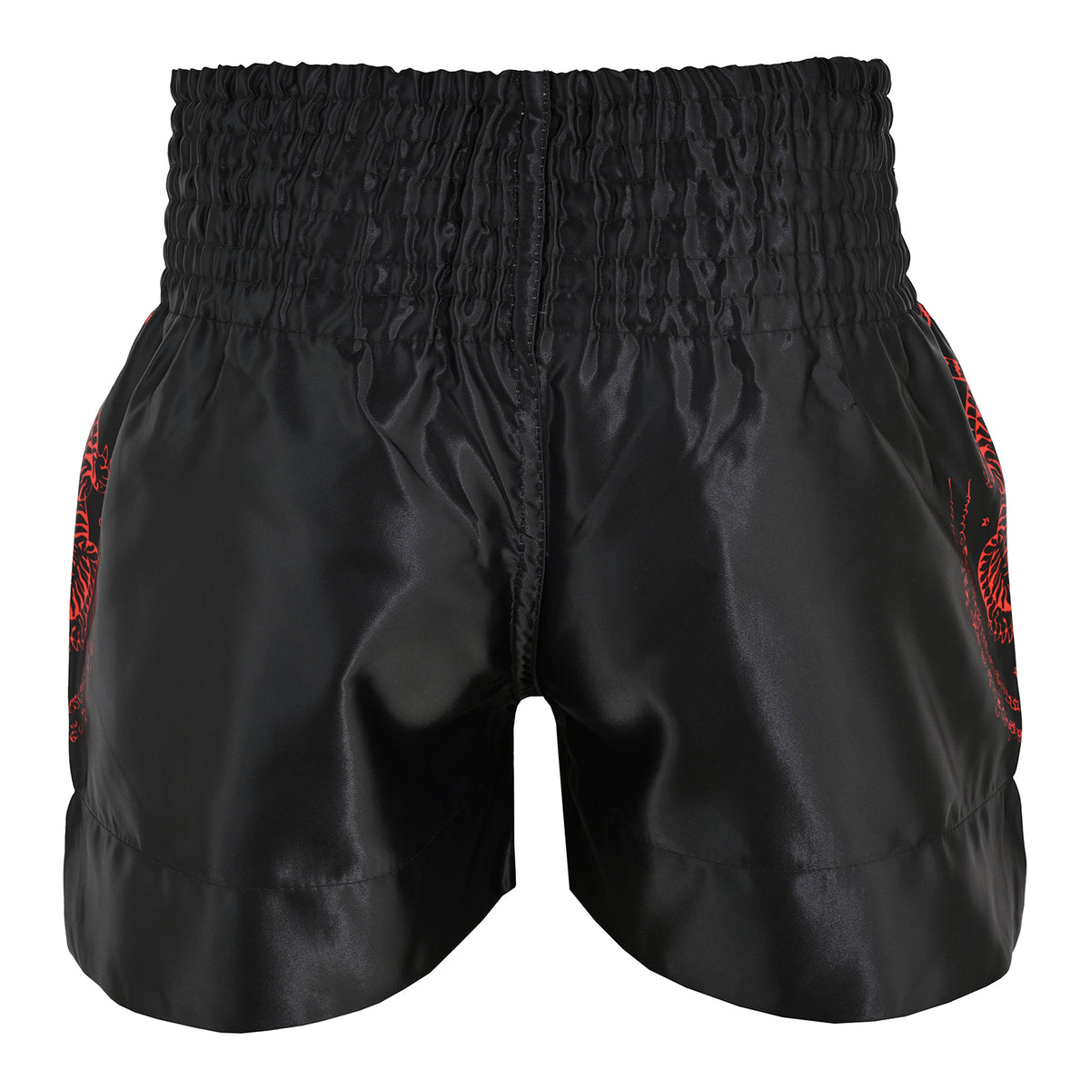 Twin Tiger Satin Muay Thai Competition Fight Shorts - Black/Red