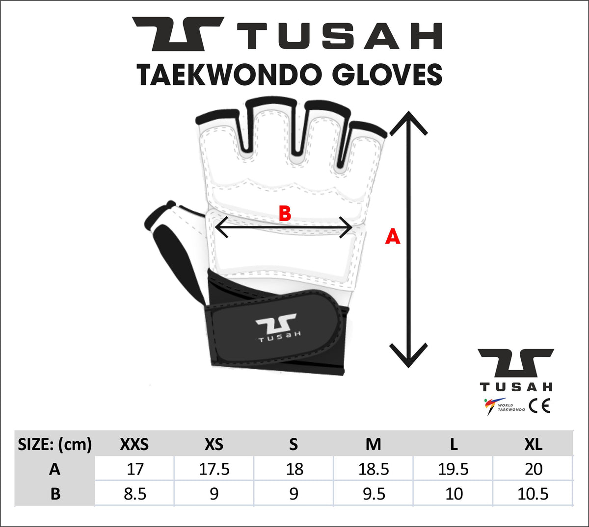 Tusah WT Taekwondo Competition Approved Sparring Gloves