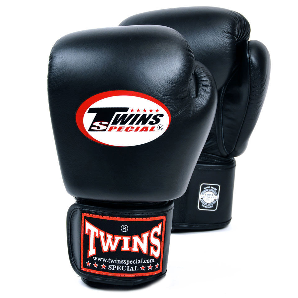 Twins BGVL3 Leather Boxing Gloves - Black