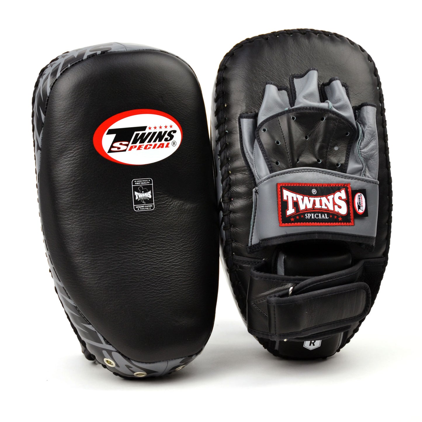 Twins Hybrid Leather Focus-Thai Pads  - Black/Grey - PRE ORDER