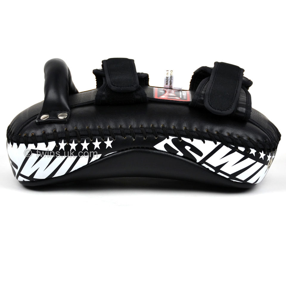 Twins KPL10 Curved Leather Thai Kick Pads - Black