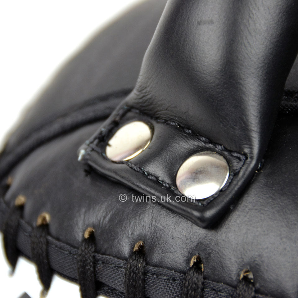 Twins KPL10 Curved Leather Thai Kick Pads - Black