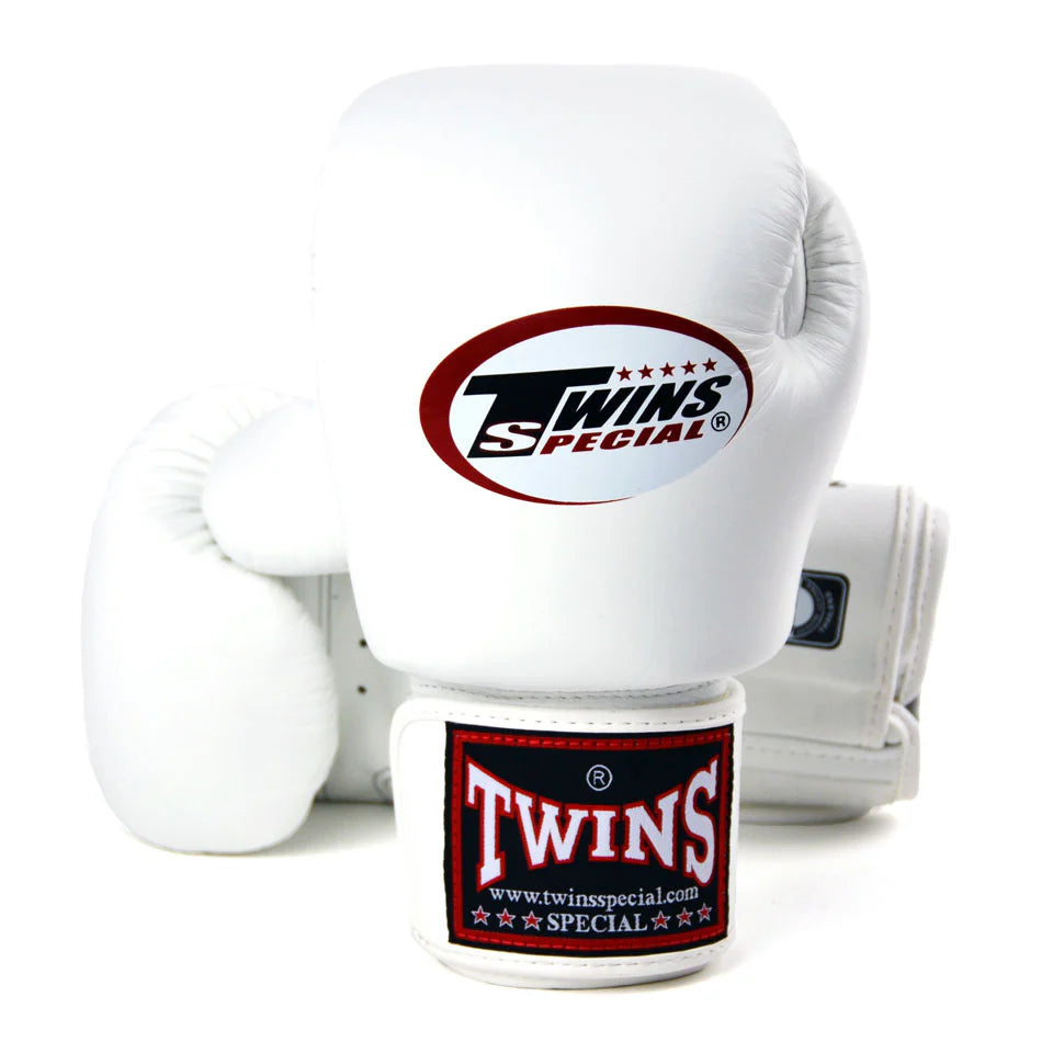 Twins BGVL3 Leather Boxing Gloves - White