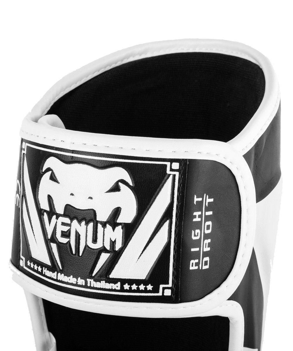 Venum Muay Thai Stand Up Elite Shin Guards - Black/White