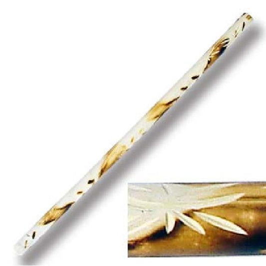 Escrima Stick White Wax Carved & Burnt Pattern - CLEARANCE