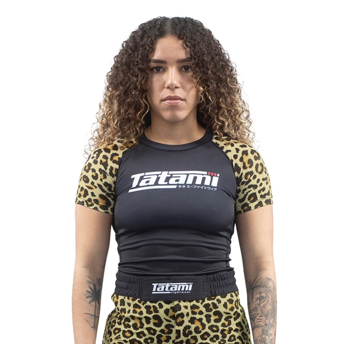 Tatatmi Ladies Recharge Short Sleeve Rash Guard - Leopard