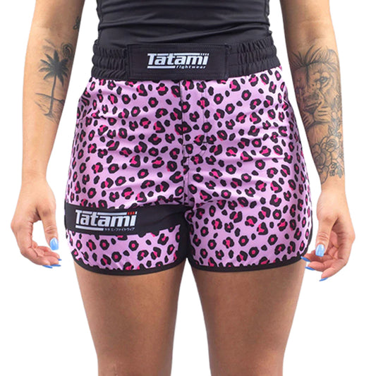 Tatatmi Ladies Recharge Fight Shorts  - Pink Leopard